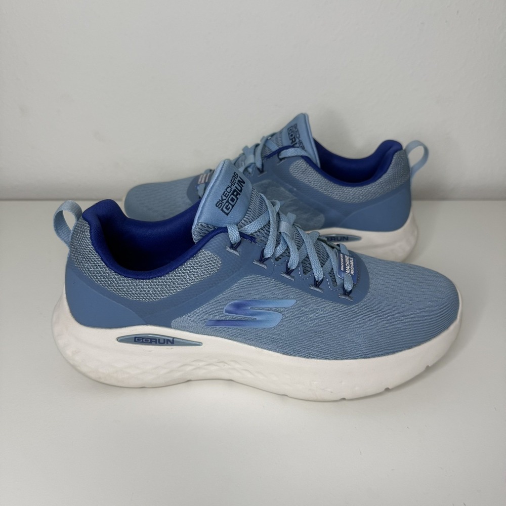 Skechers GO RUN Sneakers Size 9 Blue Air Cooled Goga Mat Comfort Run Walk Shoes